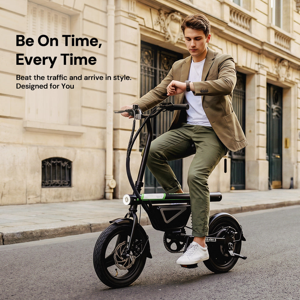 iScooter EB1S Compact City Electric Bike | 250W, Top Speed 15.5mph, Pedal Assist, App Control, Folding