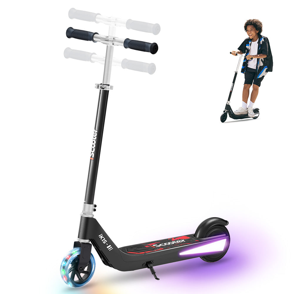 iScooter iK3Pro Kids Electric Scooter | Height-Adjustable, Colourful LED Lights, Top Speed 6mph, Ages 4+