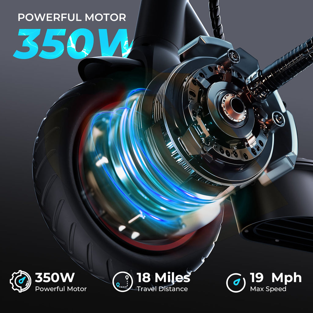iScooter i9 Folding Electric Scooter for Adults | 350W, Top Speed 18mph, 18-Mile Range, 8.5" Tyres, 12.5kg