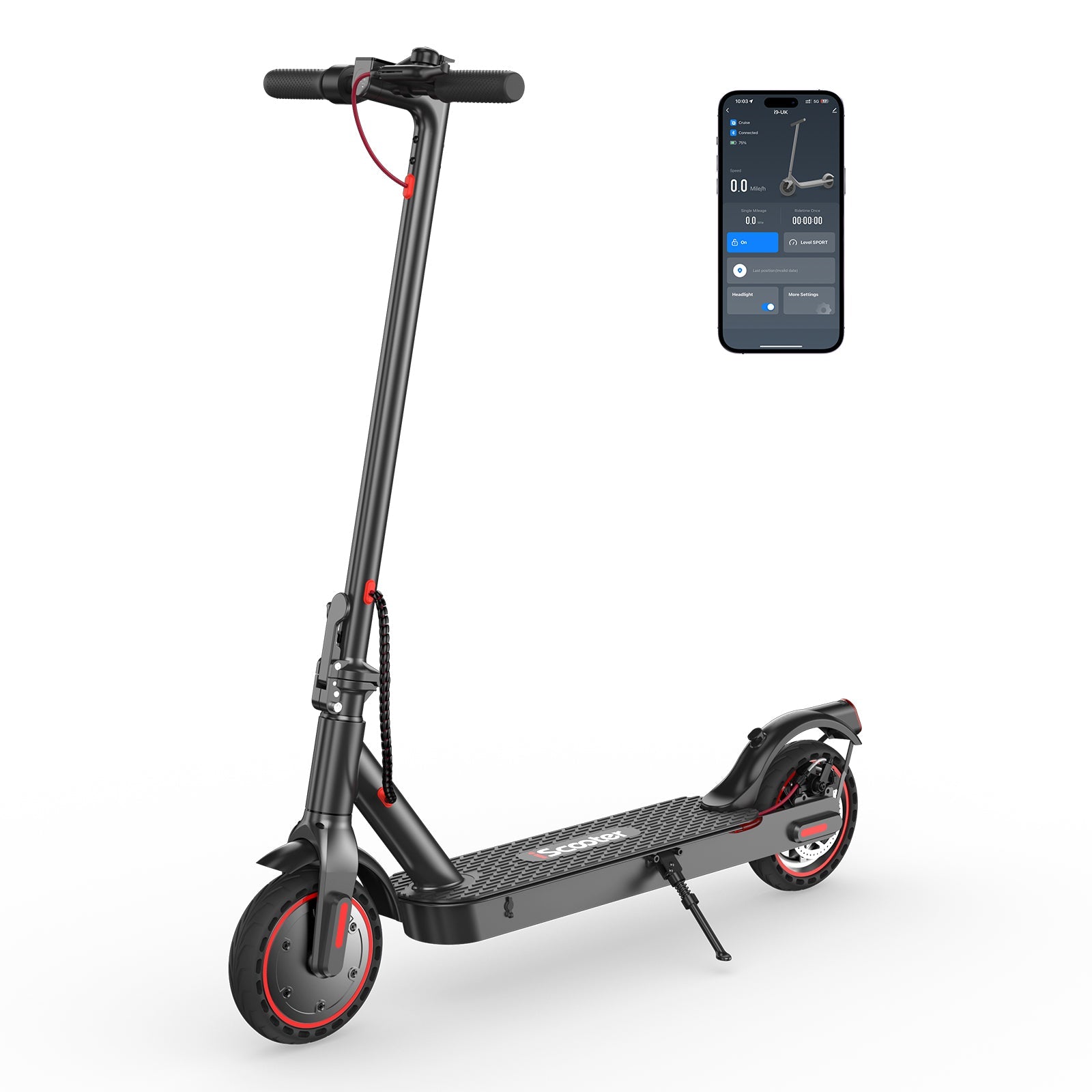 iScooter i9 Folding Electric Scooter for Adults | 350W, Top Speed 18mph, 18-Mile Range, 8.5" Tyres, 12.5kg
