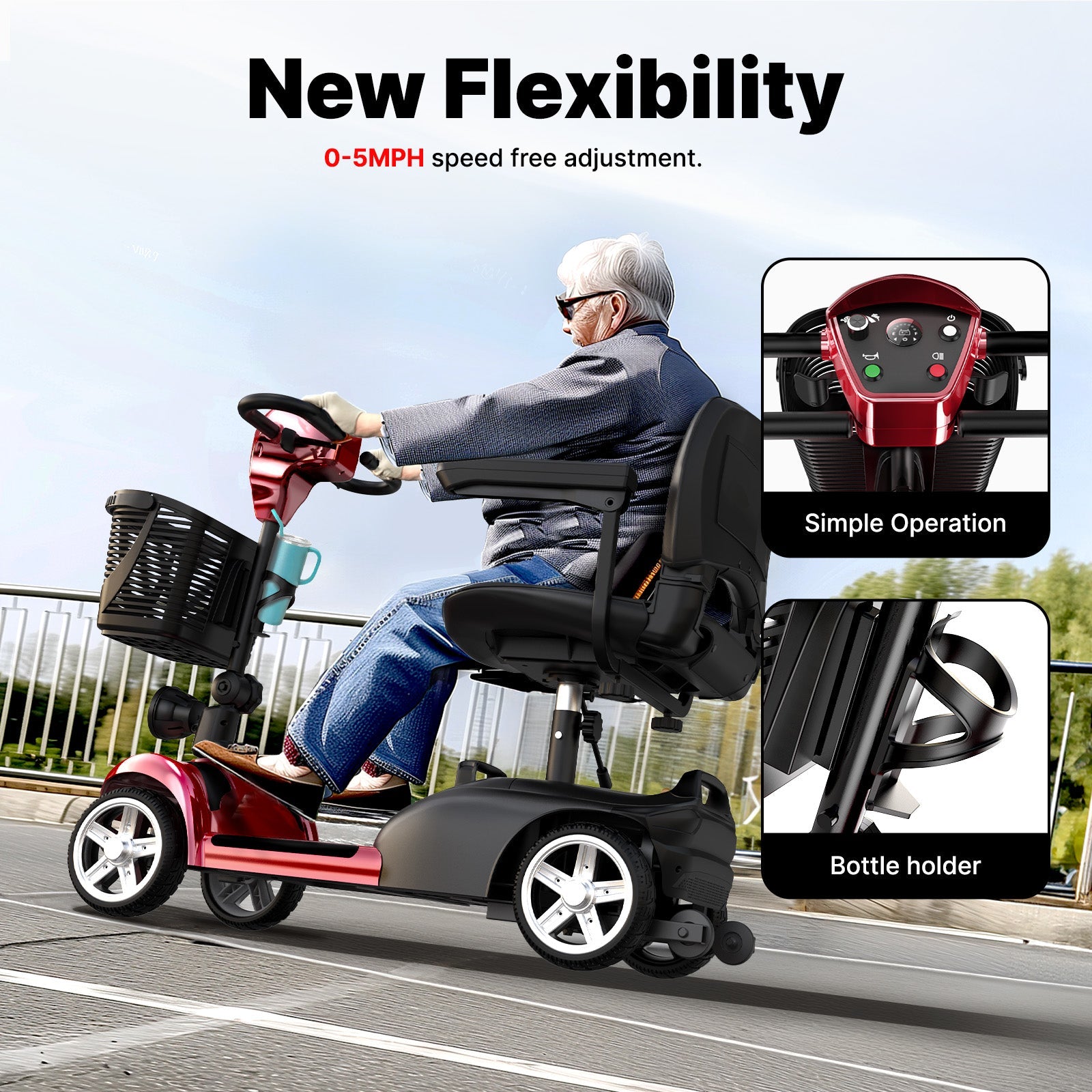 iScooter X02 Mobility Scooter | Folding, 250W, Top Speed 5mph, 12-Mile Range, Swivel Seat, UKCA Certified