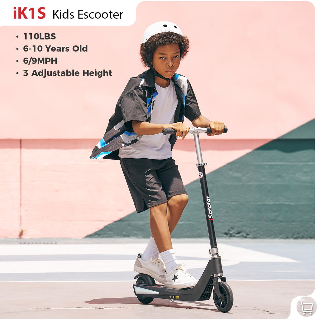 iScooter iK3Pro Kids Electric Scooter | Height-Adjustable, Colourful LED Lights, Top Speed 6mph, Ages 4+
