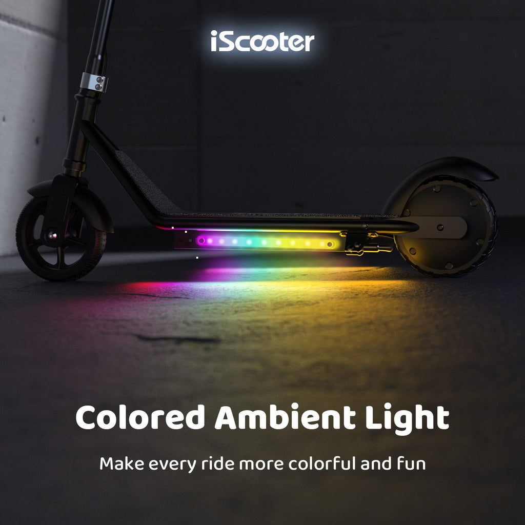 iScooter iK3Pro Kids Electric Scooter | Height-Adjustable, Colourful LED Lights, Top Speed 6mph, Ages 4+